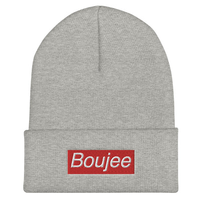 Boujee Cuffed Beanie - Heather Grey